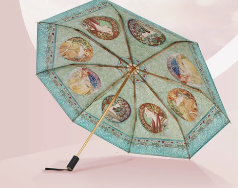 raincats穆夏晴雨两用雨伞女双层太阳...