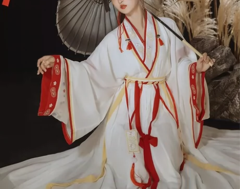 九曲阑珊原创灼华晋制汉服女直领交窬裙春夏改...