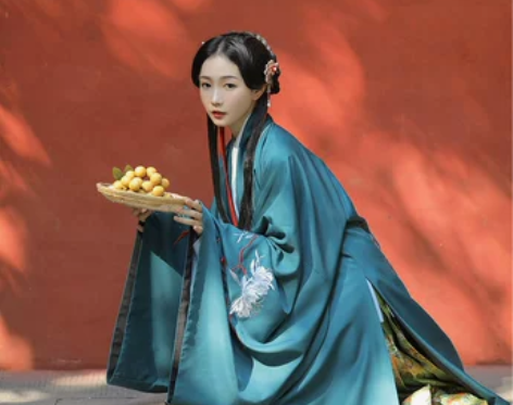 兰若庭 汉服 乘黄 明制 披风 绣花 大袖...