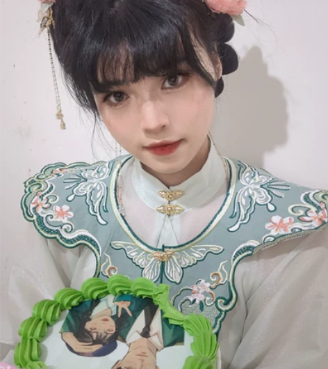 裳云兮幽兰汉服女 明制斜襟立领长衫齐腰褶裙...