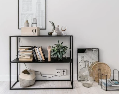 北欧简约玄关铁艺多层茶水架置物架简易落地书...