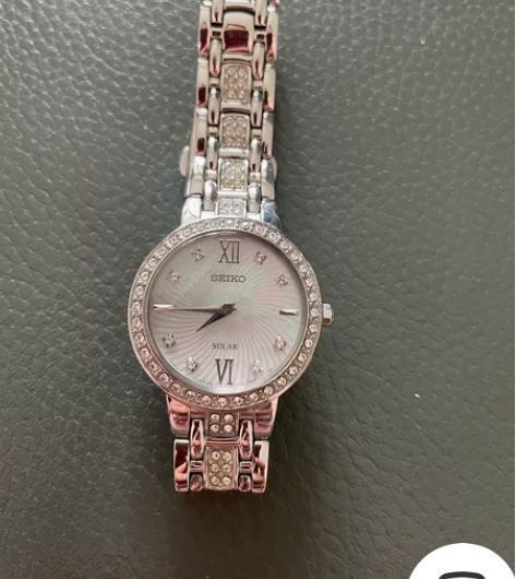 正品代购精工SEIKO水晶镶钻珍珠贝母盘太...