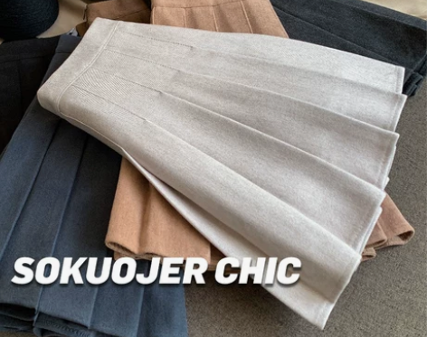 毛呢百褶裙女2022春秋冬高腰显瘦学院风J...