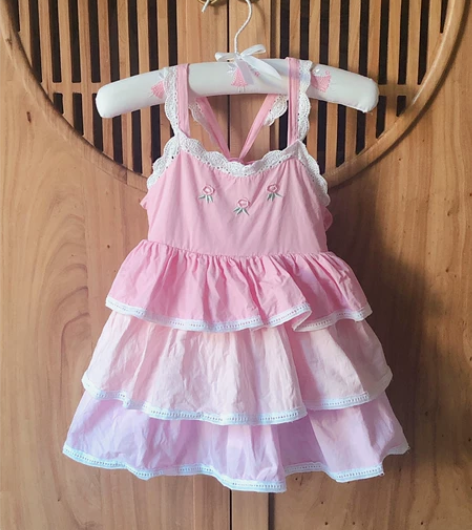 80码女童女宝粉紫渐变吊带蛋糕裙 建议80...
