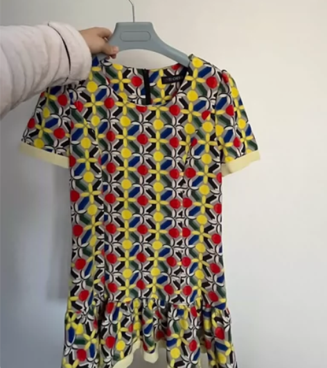 全新三福m码复古图案连衣裙 短裙 鱼尾裙 ...