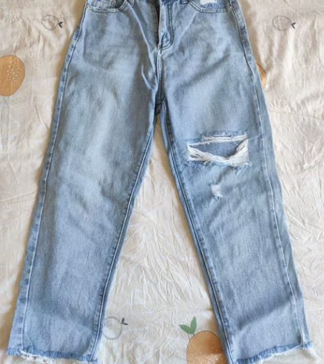 破洞牛仔裤,八分九分裤,腰围24-26都可...
