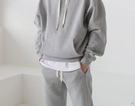 2021新款运动套装男潮牌宽松纯色连帽卫衣...