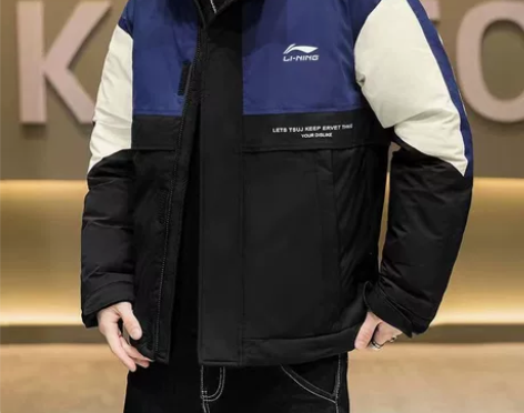 【全新】李宁品牌特价白鸭绒羽绒服男短款韩版...