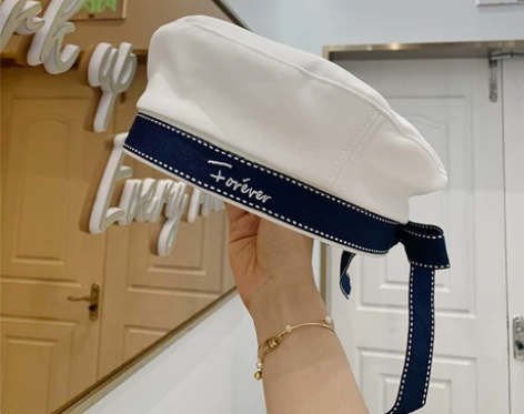 贝雷帽女夏季薄款ins英伦复古海军网红jk...