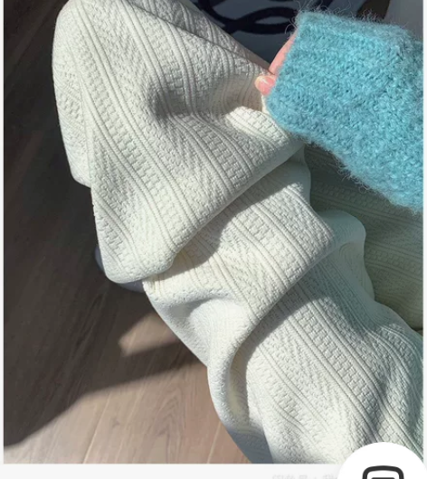 超厚全新！雪尼尔阔腿裤女秋冬2022新款麦...