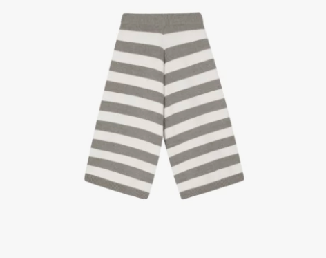 法式竖坑条针织裤女春春款撞色斑马条纹设计阔...