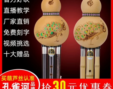 孔雀河葫芦丝乐器初学专业C调降B学生入门自...