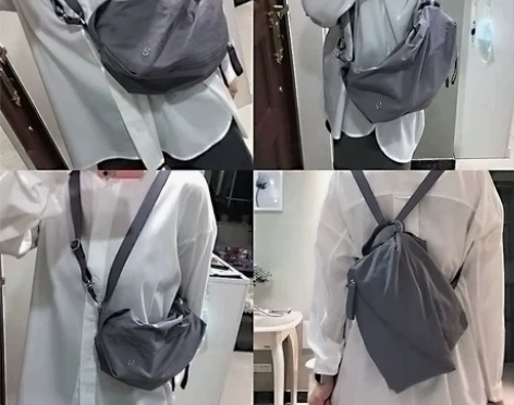 lulu挎包单双肩手拎包胸包防水纯色9L运...