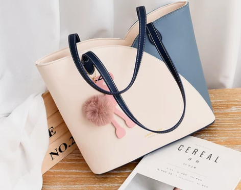 女包韩版潮百搭女士手提包时尚简约撞色单肩托...