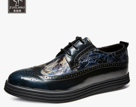 【双11狂欢价】布洛克男鞋秋冬季英伦鞋子真...