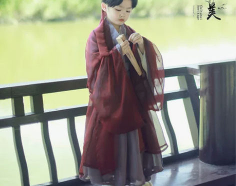 男童汉服夏秋原创中国风魏晋大袖交领四件套儿...