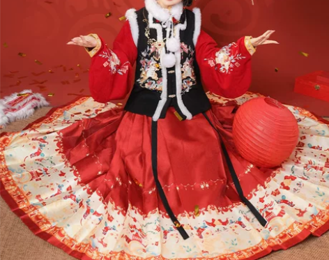 裳云兮新年战衣《福虎呈祥》明制汉服女拜年加...