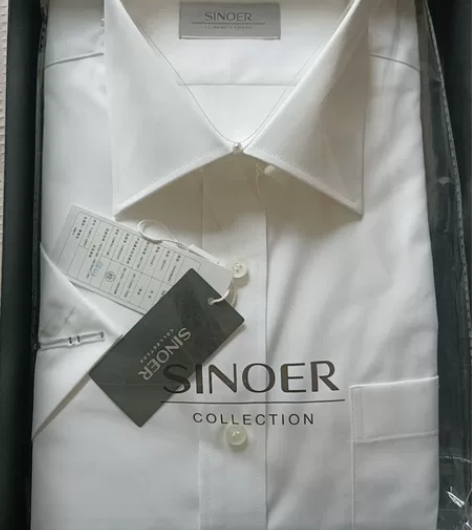 希努尔男士短袖衬衣白色175/100，42...