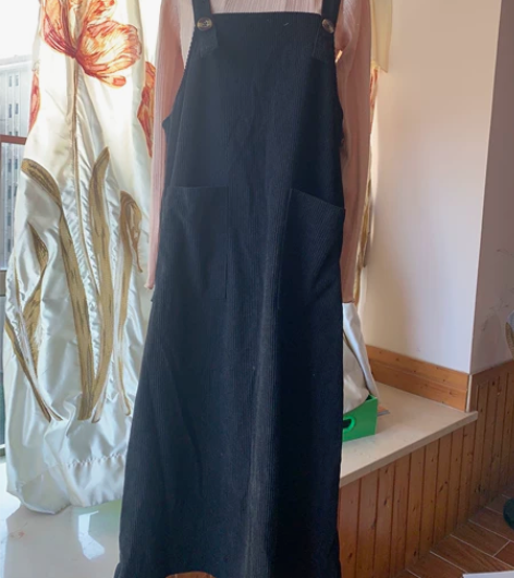 春夏新款法式背带连衣裙高级感学院风灯芯绒背...