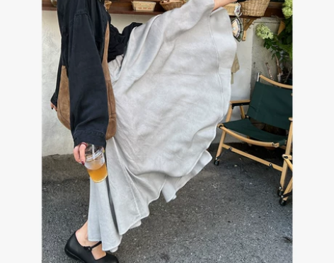 天丝不规则半身裙2022新款秋季气质大摆裙...