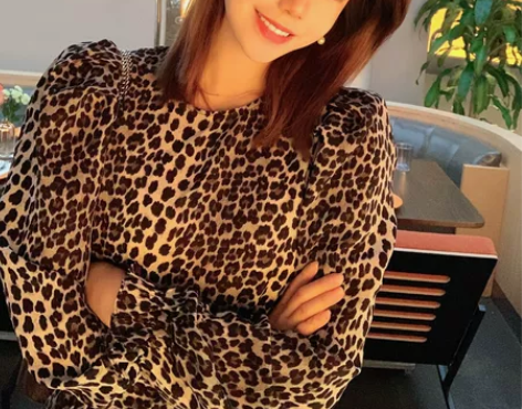 豹纹收腰荷叶裙 新旧程度 穿过一次,闲置 ...