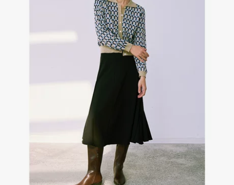 壹薇/如鱼得水 黑色鱼尾裙夏季高腰半身裙大...