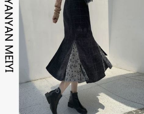半身裙女鱼尾裙中长款高端ins秋冬新款设计...