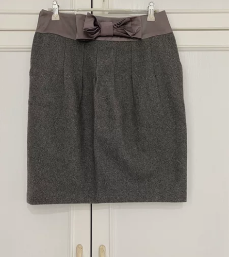 灰色羊毛冬日花苞裙 韩国小店购入 全新仅试...