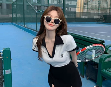 夏季短款polo领短裤裙辣妹套装2022新...