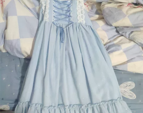 出 你别睡 寒星之夜 浅蓝色 高腰 全新没...