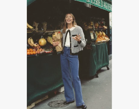 高腰复古喇叭牛仔裤弹性宽松新款女 & Ot...