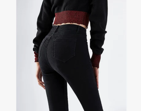 黑色牛仔裤女高腰小脚裤2019秋冬新款韩版...