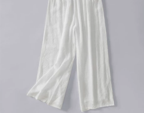 阔腿裤女高腰垂感九分裤夏中国风文艺复古宽松...