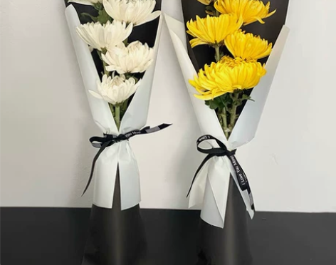 大白菊花黄菊花篮清明祭扫花束鲜花速递 感兴...