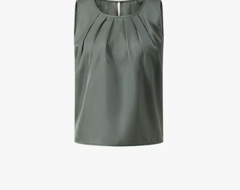 静言/质感醋酸面料圆领背心女夏领口捏褶设计...