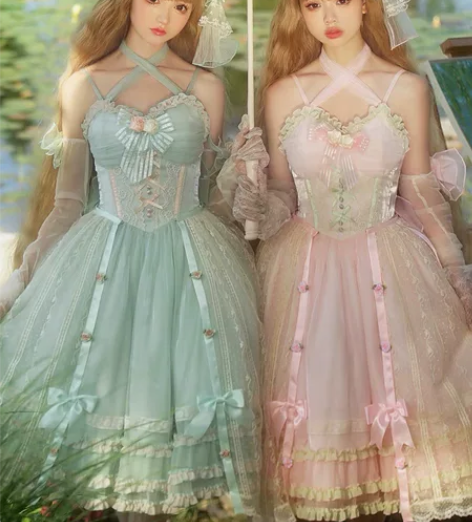 出【朝花夕拾】薄荷色jsk裙六件套S码  ...