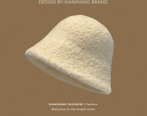 帽子女款冬季新款羊羔毛渔夫帽秋冬素颜显脸小...