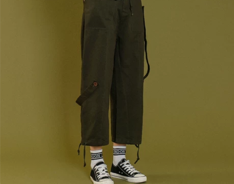 工装休闲裤子女复古宽松直筒BF法式工装裤女阔腿裤春秋ins九...