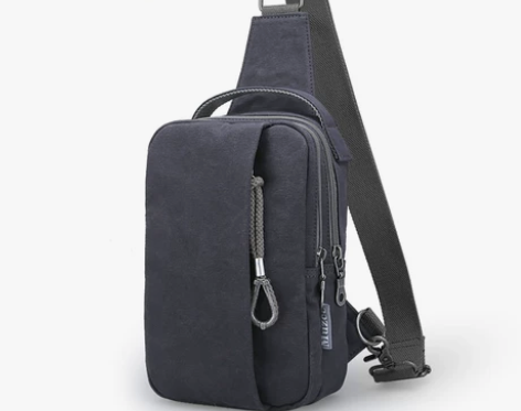 牧之逸胸包男士韩版潮包斜挎包休闲帆布小包背...