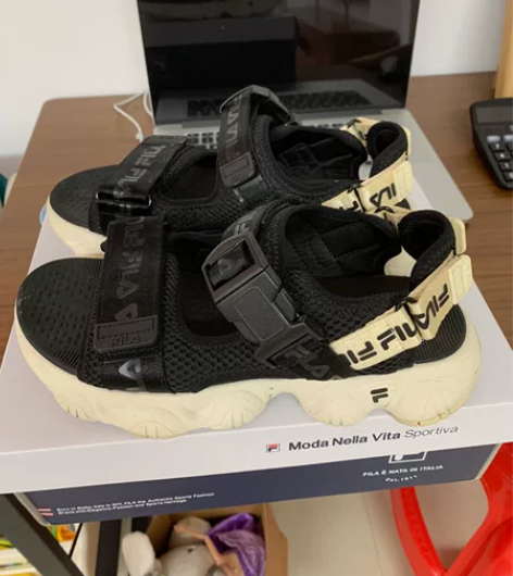 FILA 斐乐男凉鞋拖鞋新款魔术贴运动拖鞋...