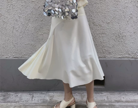 taupe商店高级质感不规则设计A字裙鱼尾...