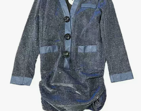 v领单排扣长袖通勤纯色a字裙单件连衣裙女秋...