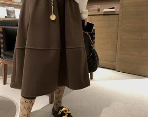 区区欧阳◆保暖慵懒风a字裙显瘦蓬蓬毛呢半身...