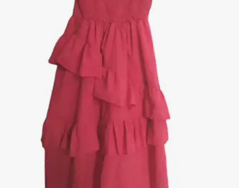 春夏季个性仙女荷叶边裙海南三亚海边度假吊带...