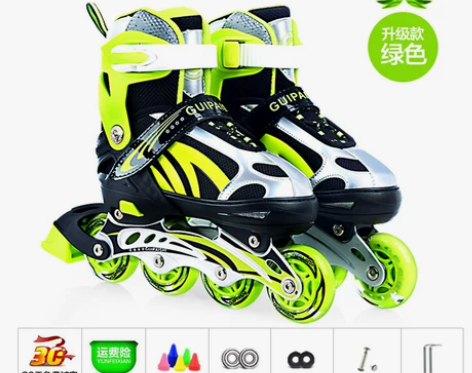 全闪光直排轮滑溜冰鞋旱冰鞋青少年儿童成人男...