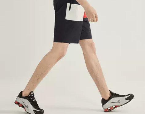 GXG 夏季新款潮流休闲宽松藏青色短裤五分...