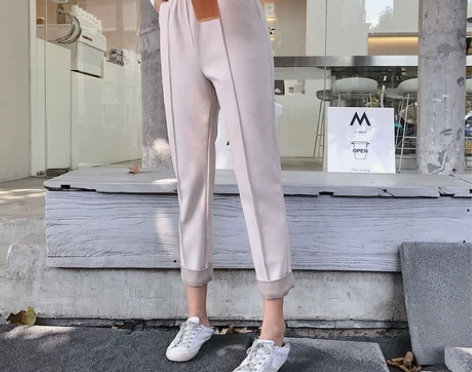 黑色休闲裤女秋2018新款宽松秋季直筒裤高...