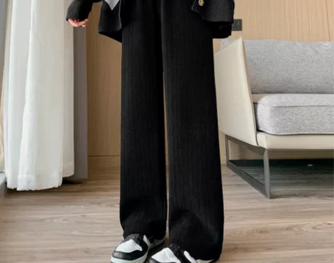 ONE MORE 秋冬新款休闲裤女时尚直筒...