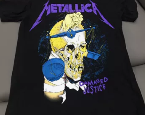 METALLICA正版T恤运动短袖重金属摇...