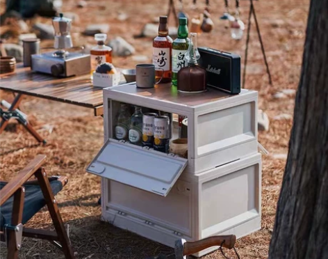 多功能露营收纳箱塑料车载日式木盖居家大号整...